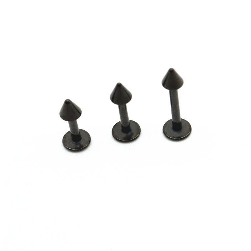 Labrets - Black And Silver Spikes and Ball