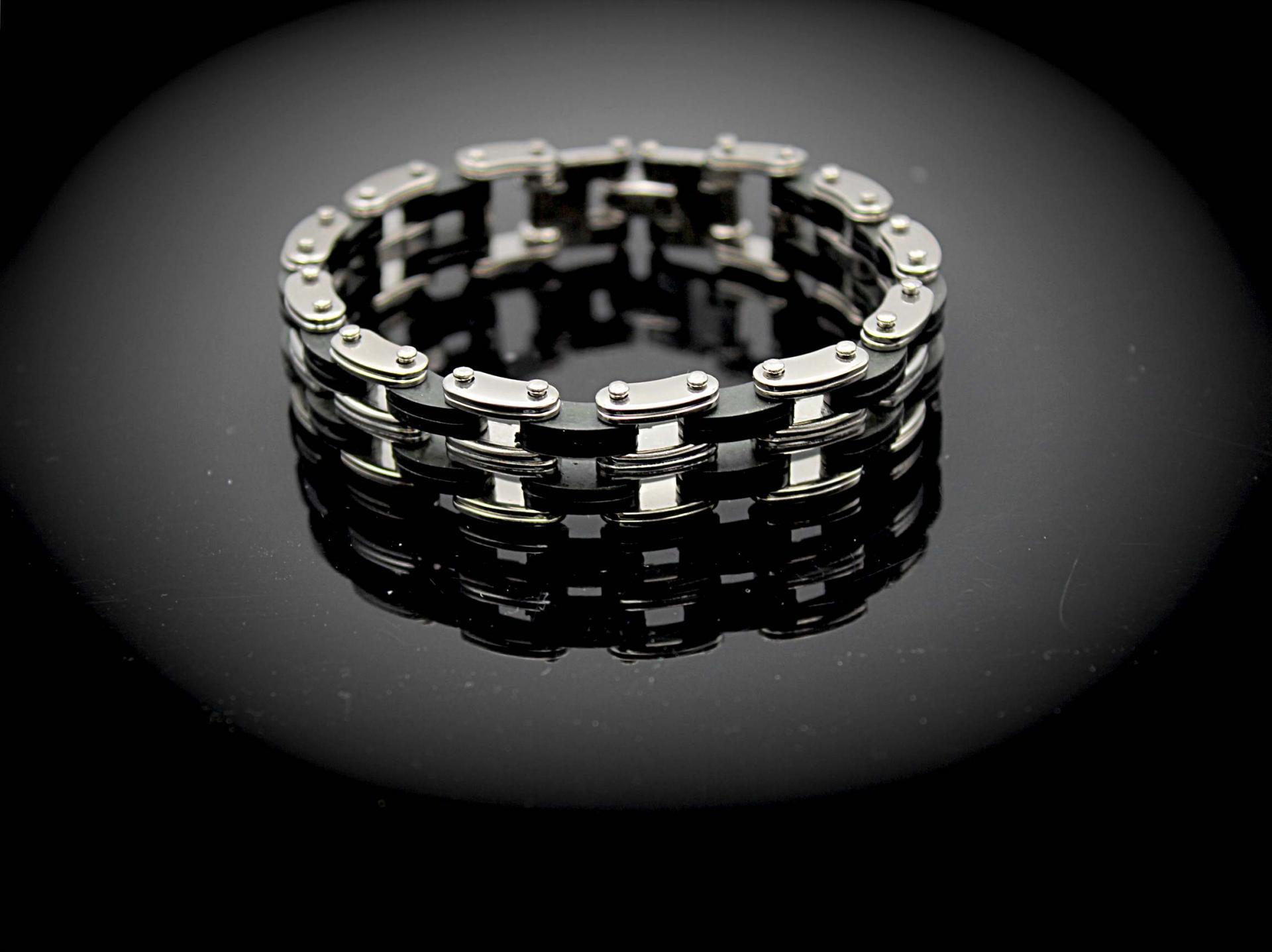 Stainless Steel & Silicone 5 Tier Bracelet