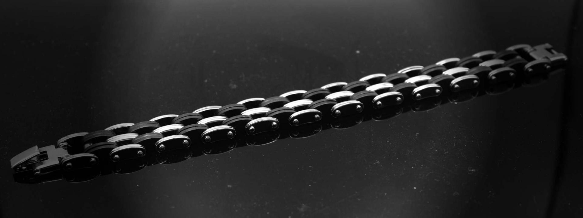 Stainless Steel & Silicone 5 Tier Bracelet